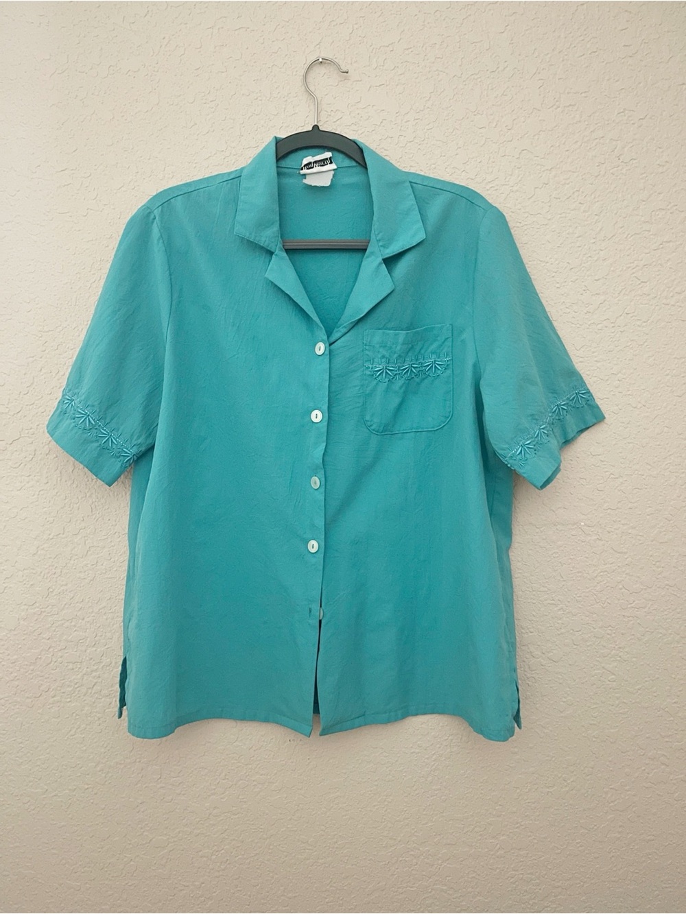 BonWorth Short Sleeve Button-Up Blouse